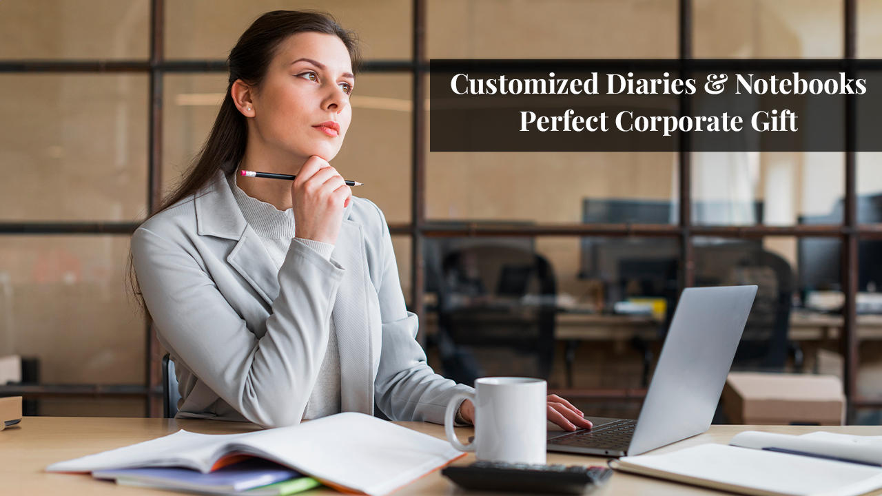 Premium customized diaries with company logo for corporate gifting, Customized notebooks with company branding for employees and clients